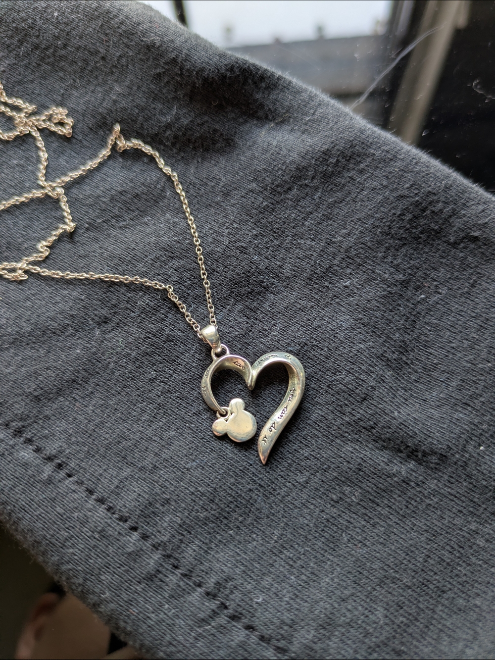 Sterling Silver Disney Heart Pendant Necklace - Women Jewelry